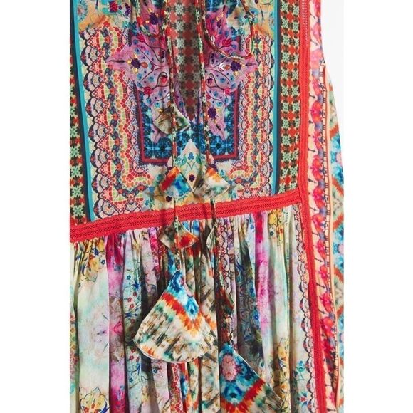 NEW Anthropologie Bhanuni by Jyoti Dalia Spliced Neck Tie Tunic Dress X-Small - Picture 3 of 3